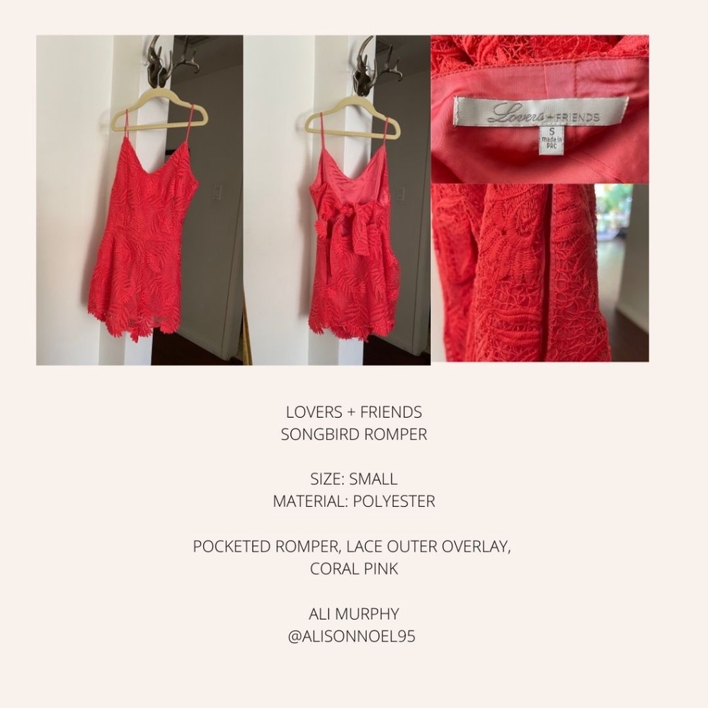 Lovers + Friends Songbird Pink Romper Festival BOHO boho